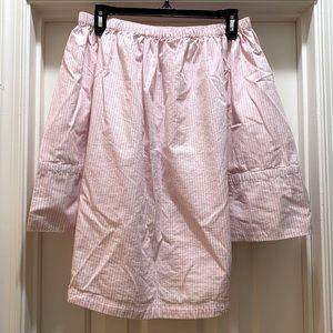 FREE ASSEMBLY WOMEN BARBIE PINK COTTON OFF SHOULDER CASUAL TOP BLOUSE- SIZE M